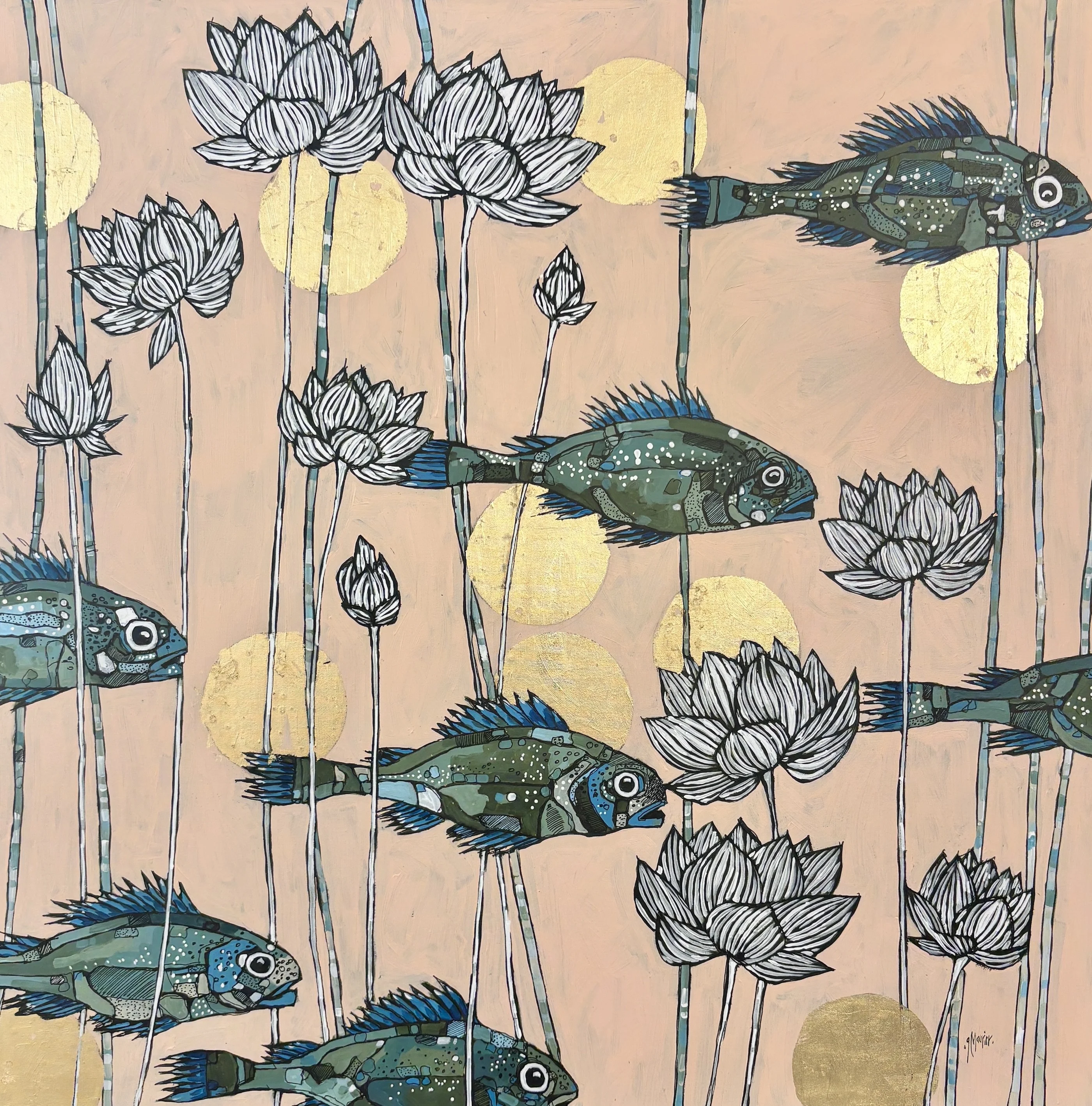 Un lac et des poissons 750€